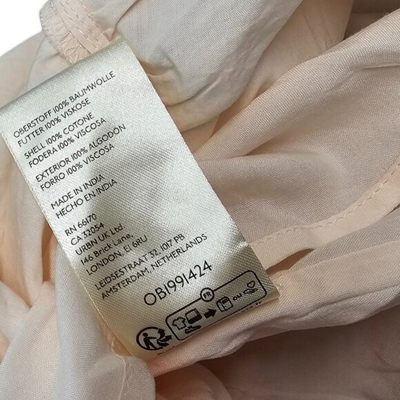 Anthropologie Draped Poplin Midi Skirt Light Pink Size XS Ruched Whimsy NWT - Picture 7 of 7